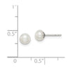 Curata 925 Sterling Silver 5.5mm White Cultured Button Pearl Post Earrings