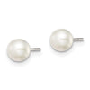 Curata 925 Sterling Silver 5.5mm White Cultured Button Pearl Post Earrings