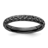 Curata 925 Sterling Silver 5mm Black Hammered Band Ring