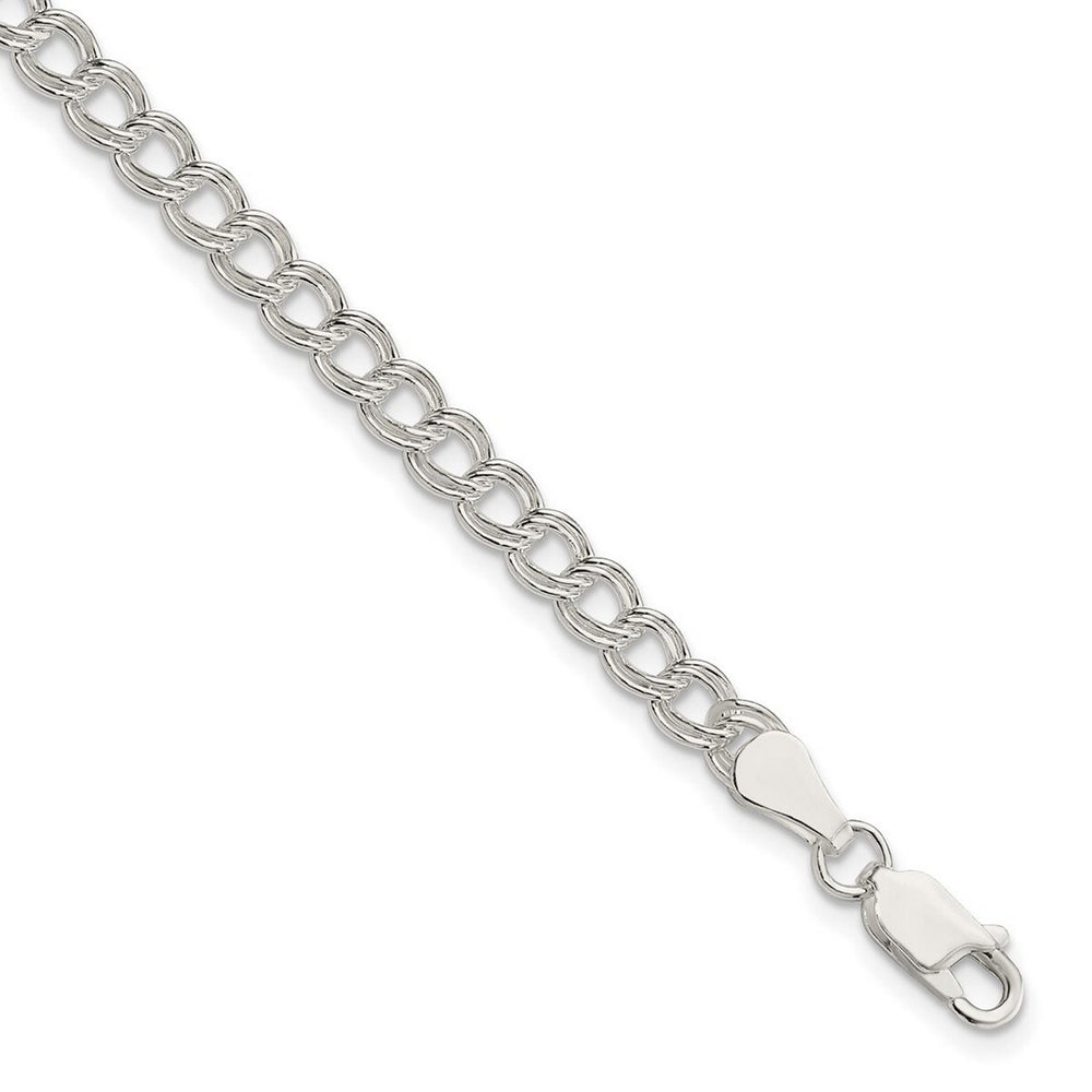 Curata 925 Sterling Silver 5mm Double Link Charm Bracelet Options: 5.5" 7" 8" 8.25"