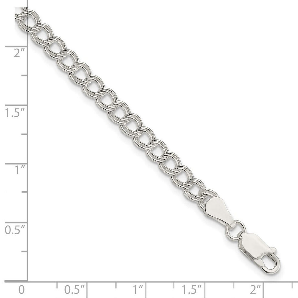 Curata 925 Sterling Silver 5mm Double Link Charm Bracelet Options: 5.5" 7" 8" 8.25"