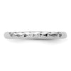 Curata 925 Sterling Silver 5mm Rhodium Hammered Band Ring