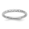 Curata 925 Sterling Silver 5mm Rhodium Hammered Band Ring