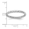 Curata 925 Sterling Silver 5mm Rhodium Hammered Band Ring