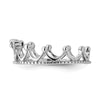 Curata 925 Sterling Silver 6.6mm Rhodium Plated Cubic Zirconia Crown Ring