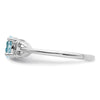 Curata 925 Sterling Silver 6X4mm Oval Aquamarine Ring