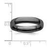 Curata 925 Sterling Silver 6mm Black Plated Polished Flat Band Ring