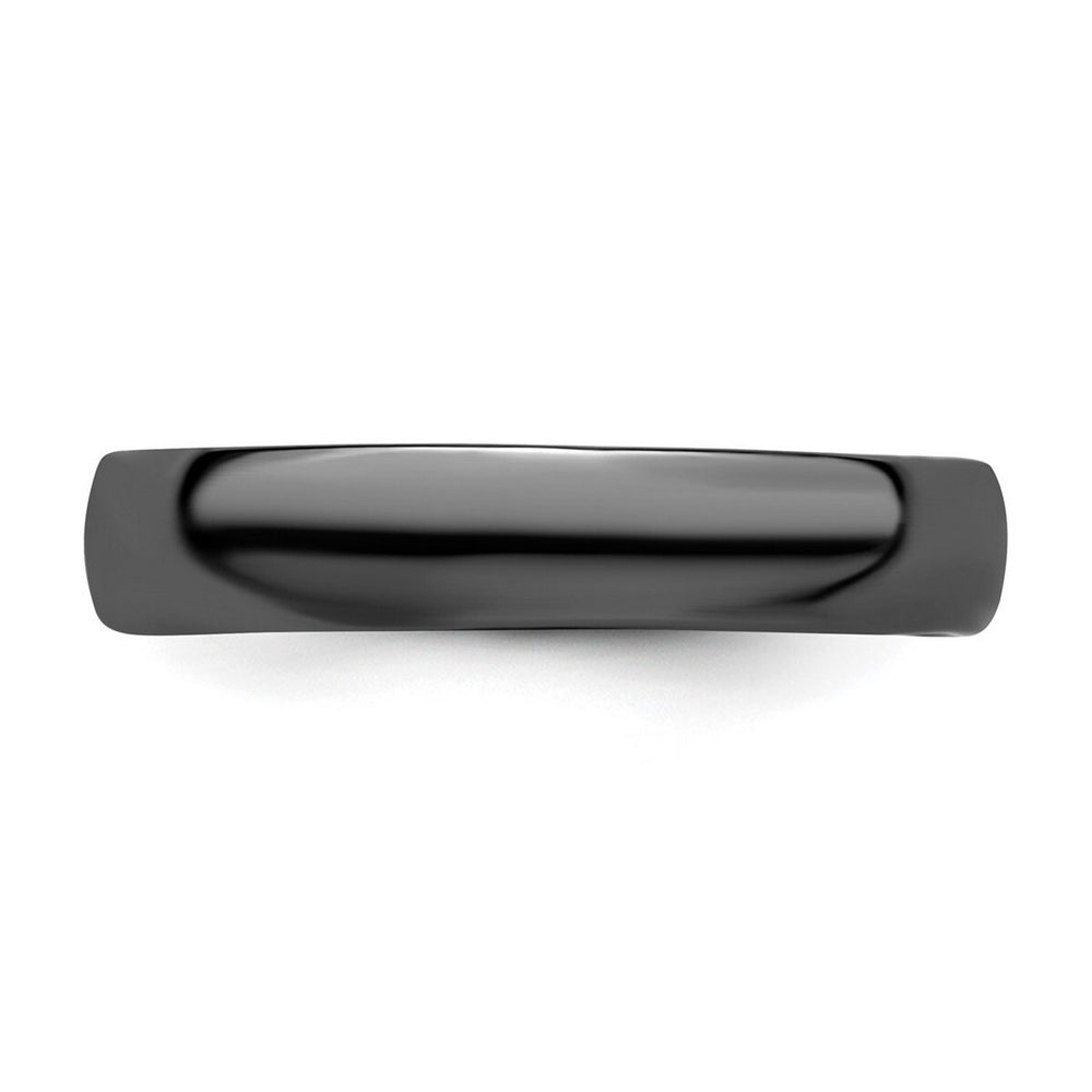 Curata 925 Sterling Silver 6mm Black Plated Polished Flat Band Ring