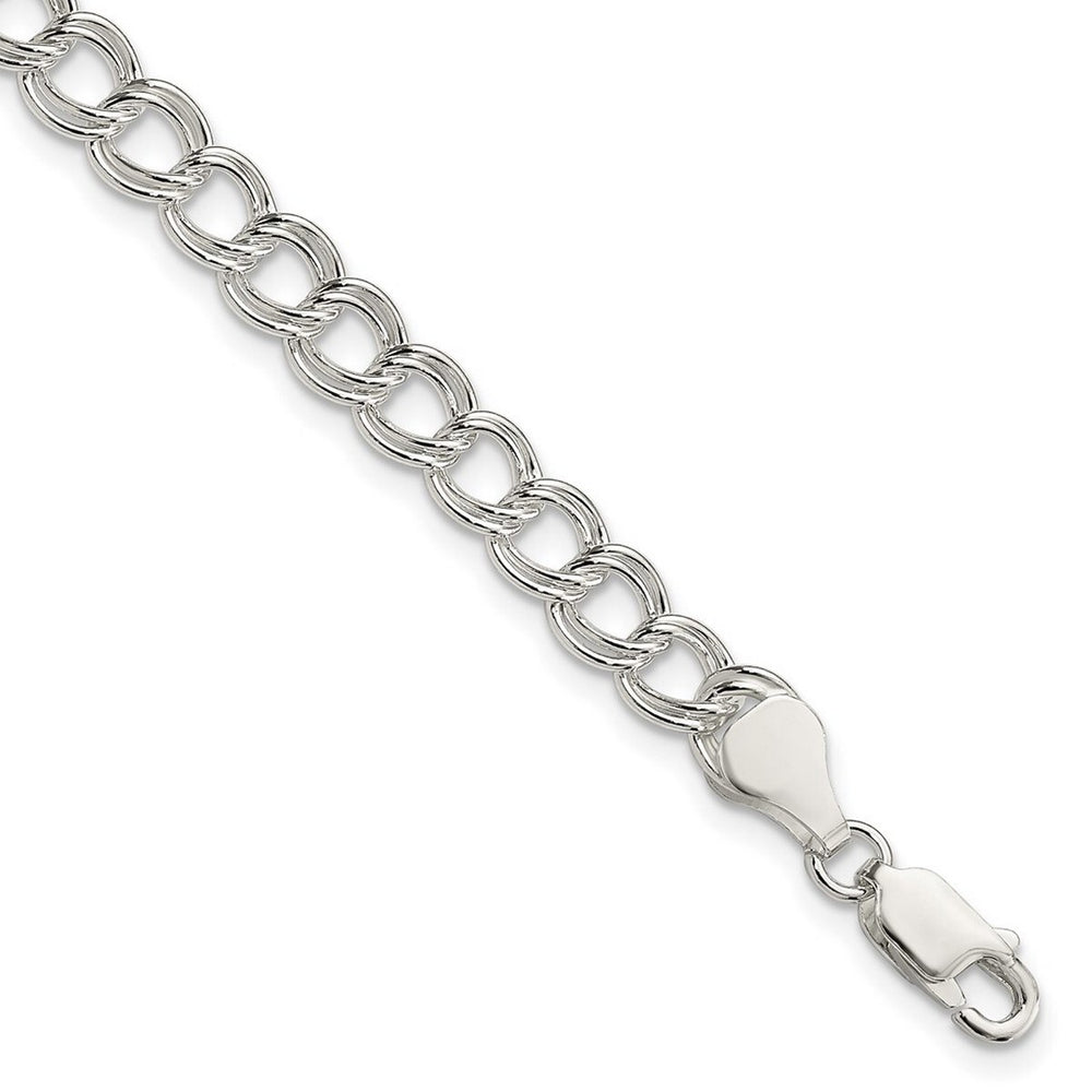 Curata 925 Sterling Silver 6mm Double Link Charm Bracelet Options: 5.5" 7" 8" 8.25"