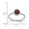 Curata 925 Sterling Silver 6mm Garnet Bezezel-set Ring