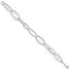 Curata 925 Sterling Silver 7.5" 13mm Textured Oval Geometric Link Bracelet