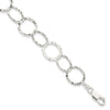 Curata 925 Sterling Silver 7.5" 15mm Hammered Circle Link Bracelet