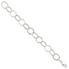 Curata 925 Sterling Silver 7.5" 15mm Hammered Circle Link Bracelet