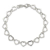 Curata 925 Sterling Silver 7" 8.35mm Polished Flat Heart Bracelet