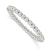 Curata 925 Sterling Silver 7mm Polished Bead Stretch Bracelet