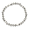 Curata 925 Sterling Silver 7mm Polished Bead Stretch Bracelet