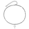 Curata 925 Sterling Silver 7mm x 8.75" Double Strand Cross Anklet (2" Extender)