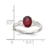 Curata 925 Sterling Silver 7x5mm Oval Garnet Ring