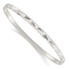 Curata 925 Sterling Silver 8" 5mm Diamond Cut Slip on Bangle Bracelet