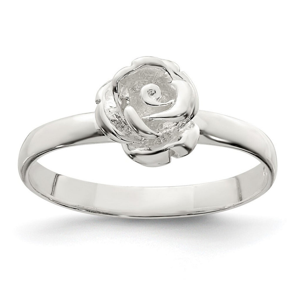 Curata 925 Sterling Silver 8mmSingle Rose Ring