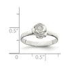 Curata 925 Sterling Silver 8mmSingle Rose Ring