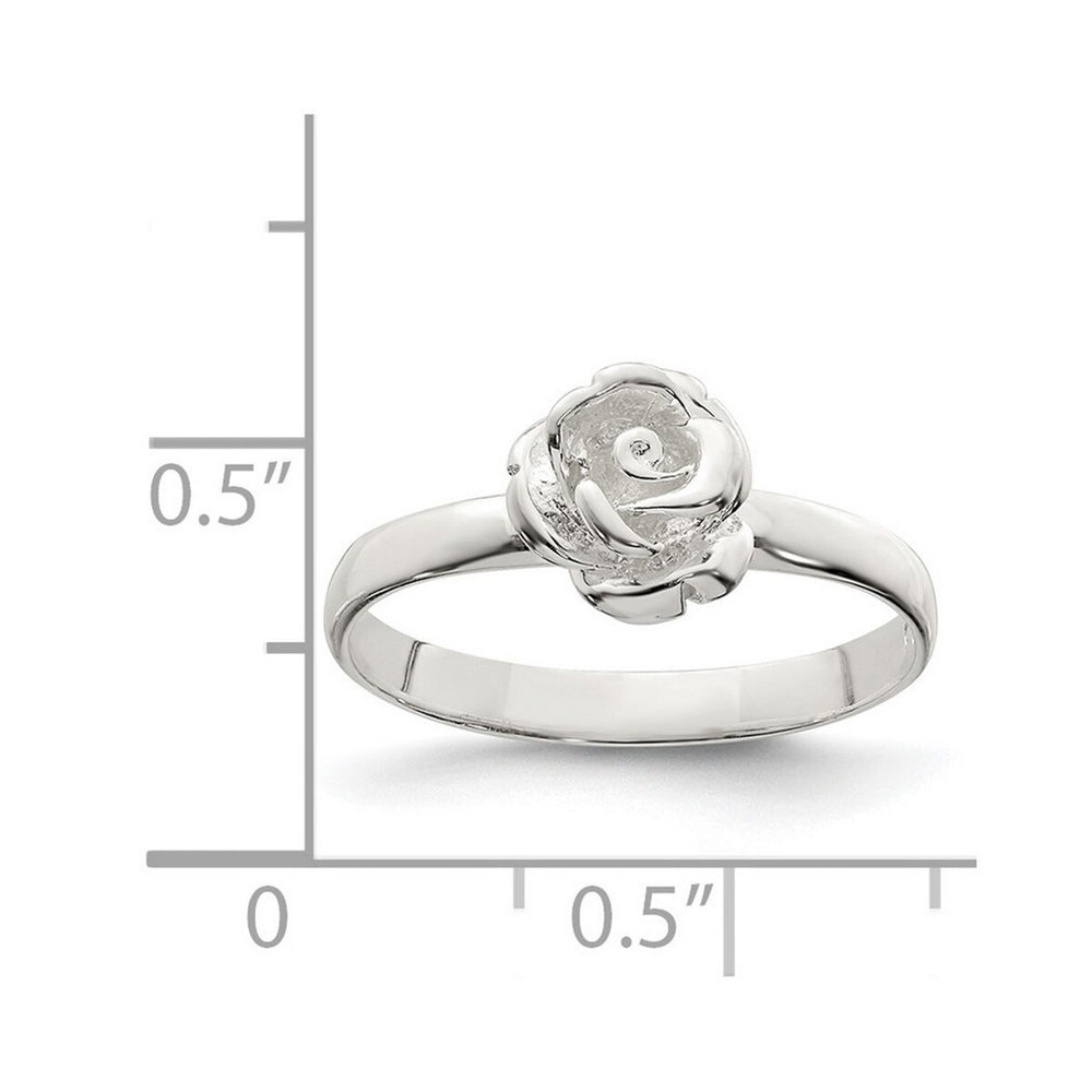 Curata 925 Sterling Silver 8mmSingle Rose Ring