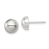 Curata 925 Sterling Silver 8x8mm Polished Button Post Earrings