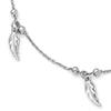 Curata 925 Sterling Silver 9" Dangling Feather Anklet for Women (1" Extender)