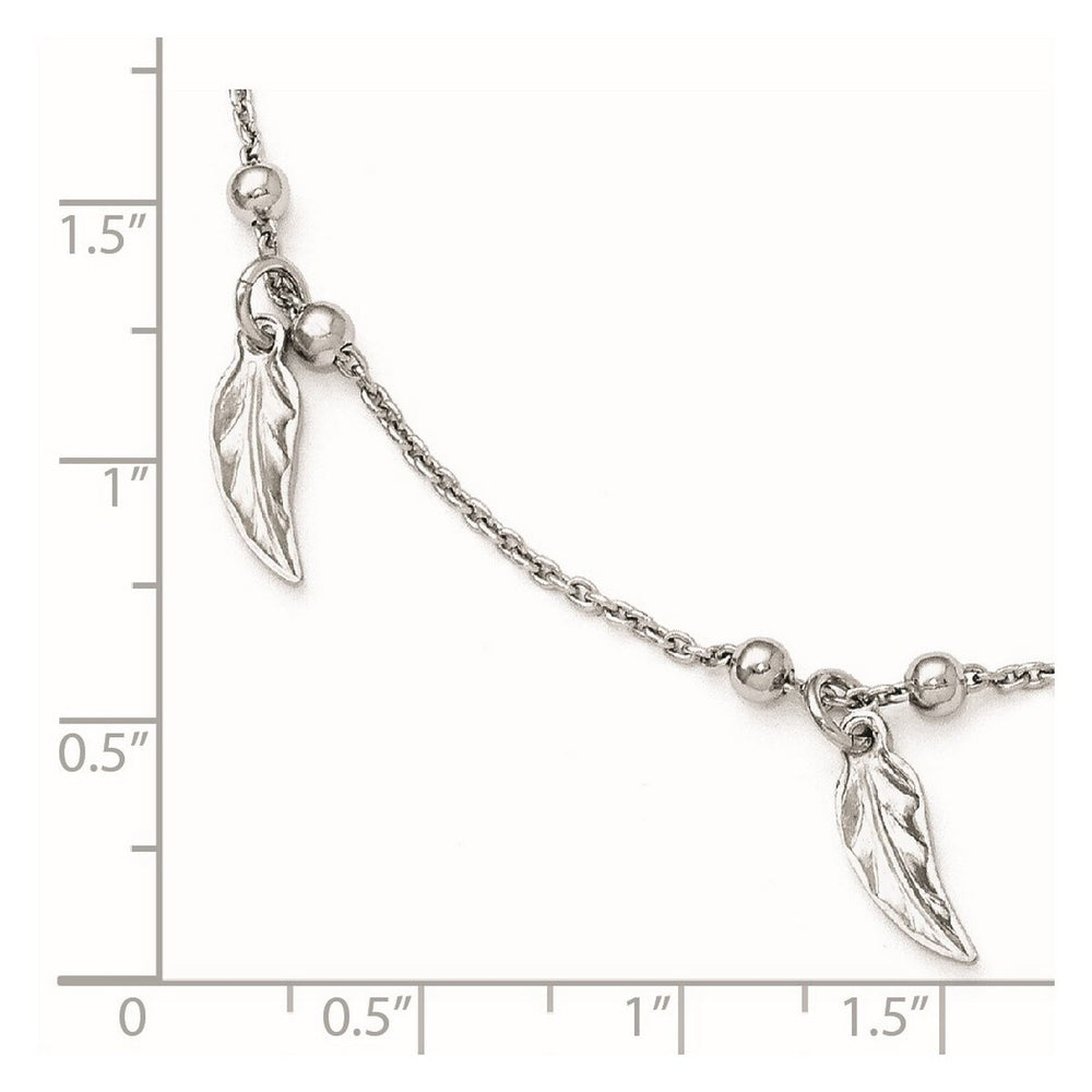 Curata 925 Sterling Silver 9" Dangling Feather Anklet for Women (1" Extender)