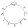 Curata 925 Sterling Silver 9" Puffed Heart Anklet for Women