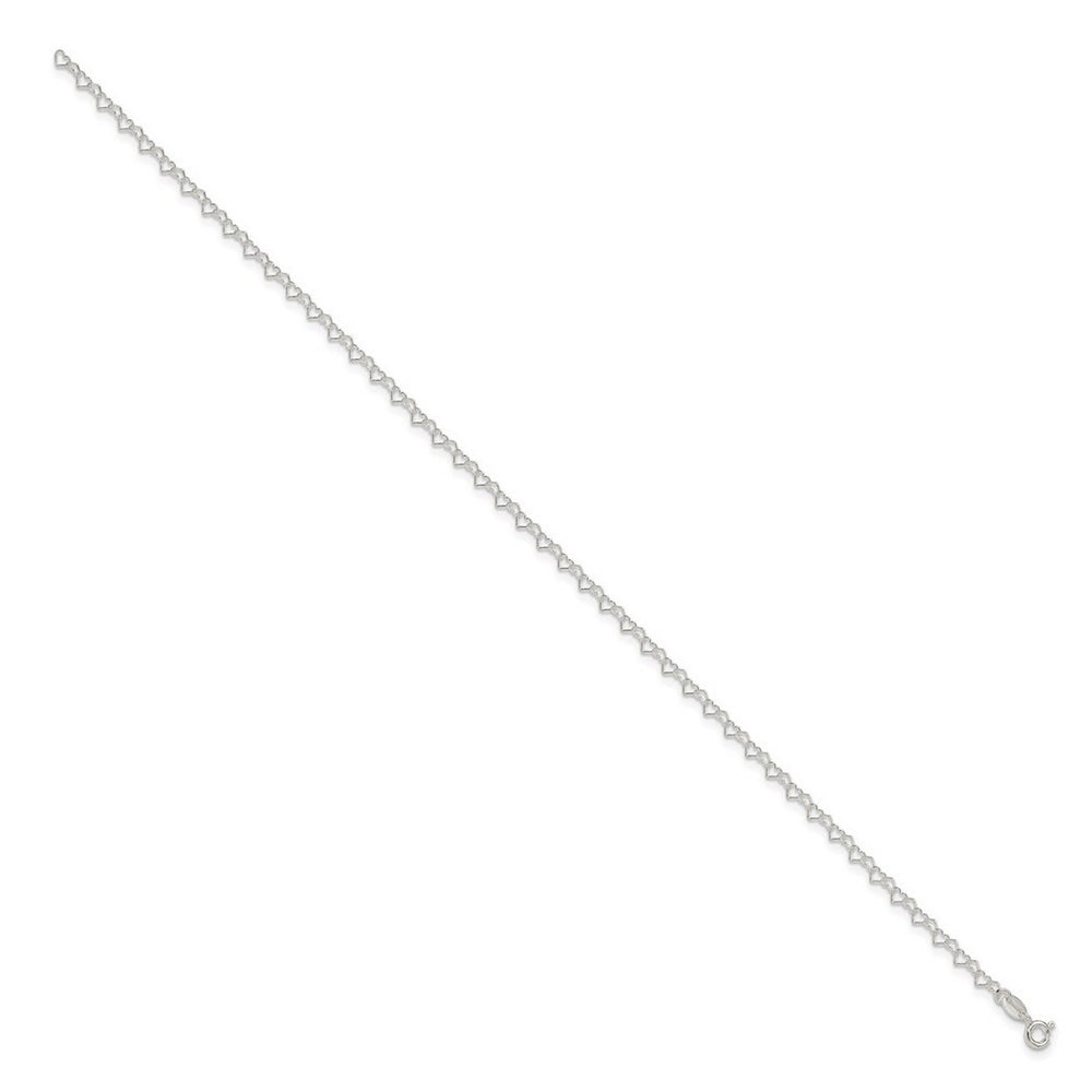 Curata 925 Sterling Silver 9" or 10" 3.5mm Heart Chain Anklet for Women