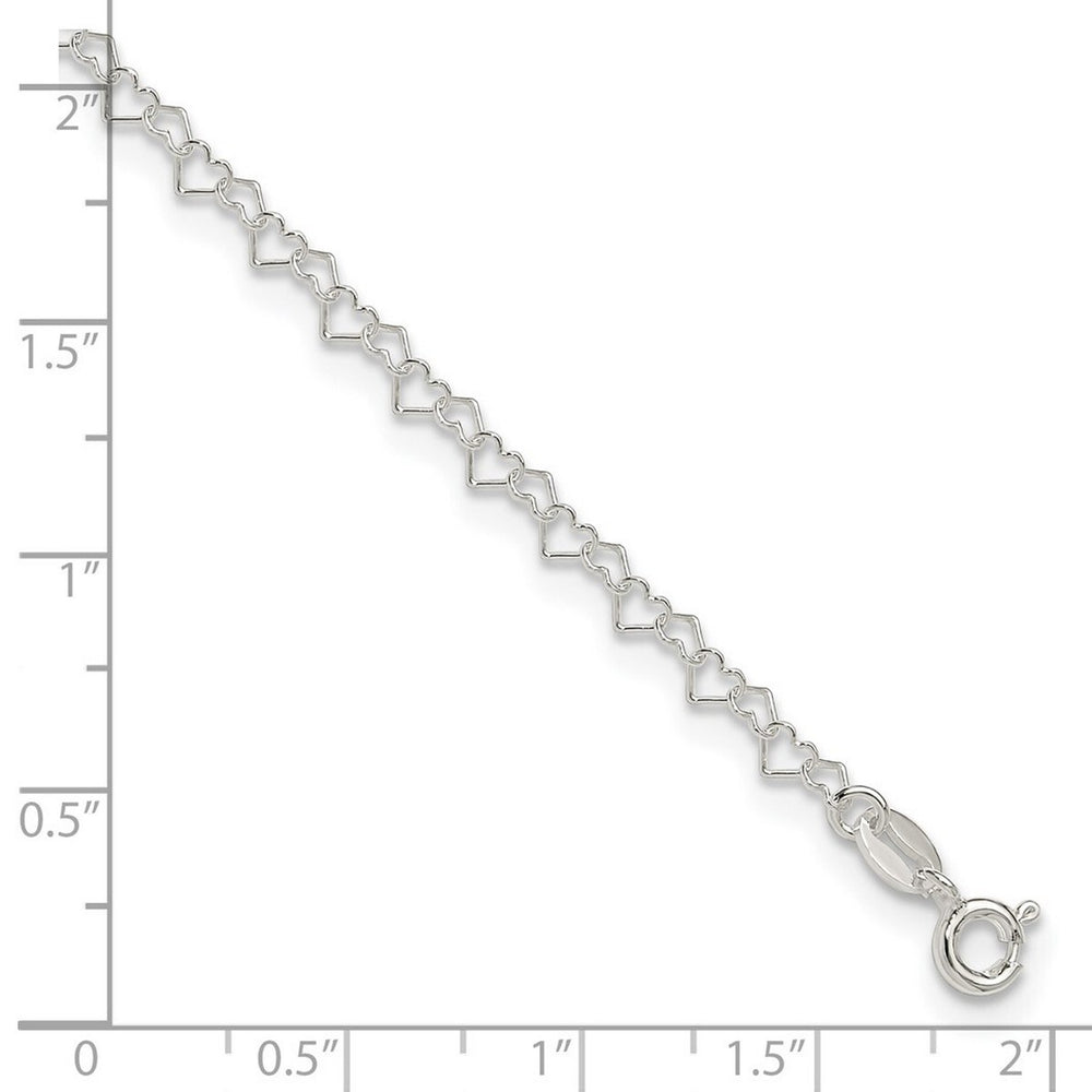 Curata 925 Sterling Silver 9" or 10" 3.5mm Heart Chain Anklet for Women