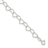 Curata 925 Sterling Silver 9" or 10" 7mm Fancy Heart Link Anklet for Women