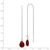 Curata 925 Sterling Silver 9x70mm Red Crystal Threader Earrings