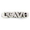 Curata 925 Sterling Silver Antiqued Block Love Toe Adjustable Ring