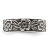 Curata 925 Sterling Silver Antiqued Flowers Adjustable Toe Ring