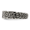 Curata 925 Sterling Silver Antiqued Flowers Adjustable Toe Ring