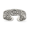 Curata 925 Sterling Silver Antiqued Flowers Adjustable Toe Ring