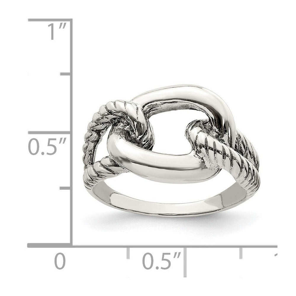 Curata 925 Sterling Silver Antiqued Rope Knot Ring