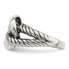 Curata 925 Sterling Silver Antiqued Rope Knot Ring