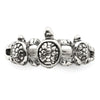 Curata 925 Sterling Silver Antiqued Triple Turtle Band Ring