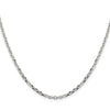 Curata 925 Sterling Silver Beveled Edge 2.75mm Cable Pendant Necklace Options: 16 18 20 24