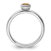 Curata 925 Sterling Silver Bezel 4mm Round Citrine Ring