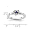 Curata 925 Sterling Silver Created Sapphire Small Heart Ring