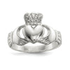 Curata 925 Sterling Silver Cubic Zirconia Irish Claddagh Celtic Ring