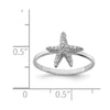 Curata 925 Sterling Silver Cubic Zirconia Starfish Ring