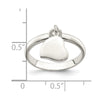 Curata 925 Sterling Silver Dangling Polished Heart Ring