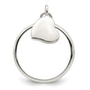 Curata 925 Sterling Silver Dangling Polished Heart Ring