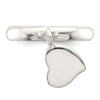 Curata 925 Sterling Silver Dangling Polished Heart Ring