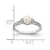 Curata 925 Sterling Silver Diamond and Freshwater Cultured Pearl Ring